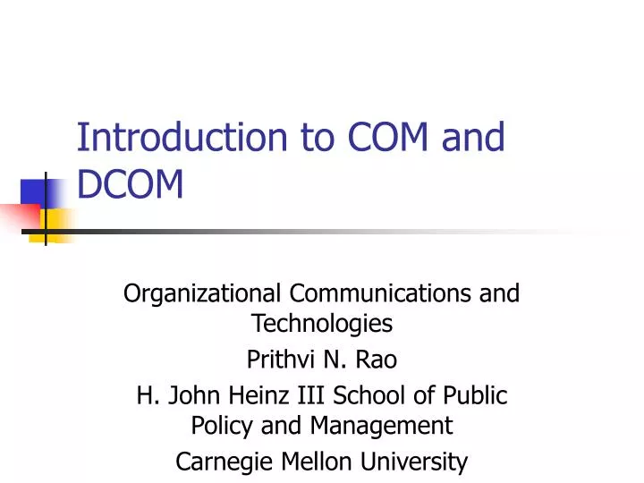 introduction to com and dcom