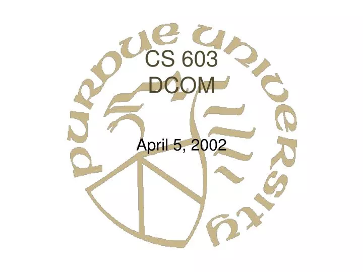 cs 603 dcom