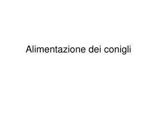 alimentazione dei conigli