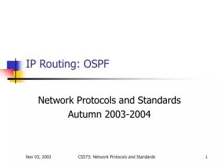 IP Routing: OSPF