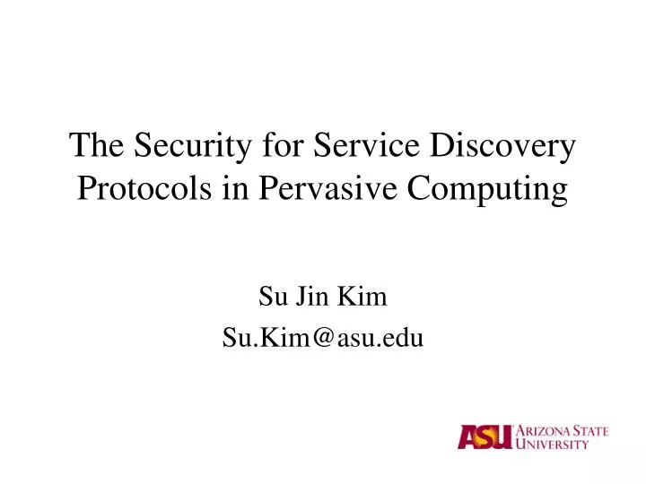 the security for service discovery protocols in pervasive computing