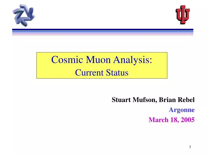cosmic muon analysis current status