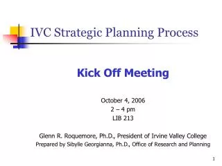 IVC Strategic Planning Process