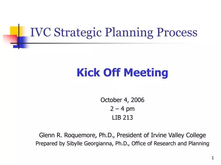 ivc strategic planning process