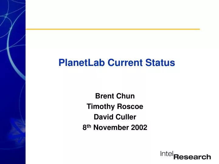 planetlab current status
