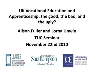 UK Vocational Education and Apprenticeship: the good, the bad, and the ugly?
