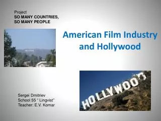 American Film Industry and Hollywood