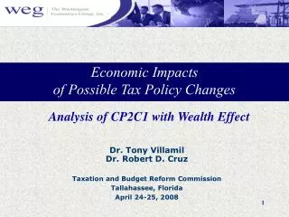 Economic Impacts of Possible Tax Policy Changes