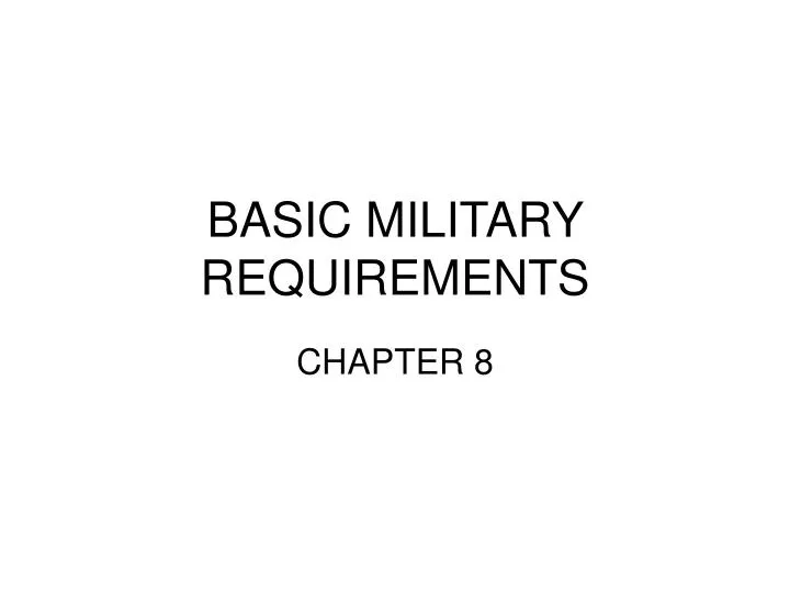 basic military requirements