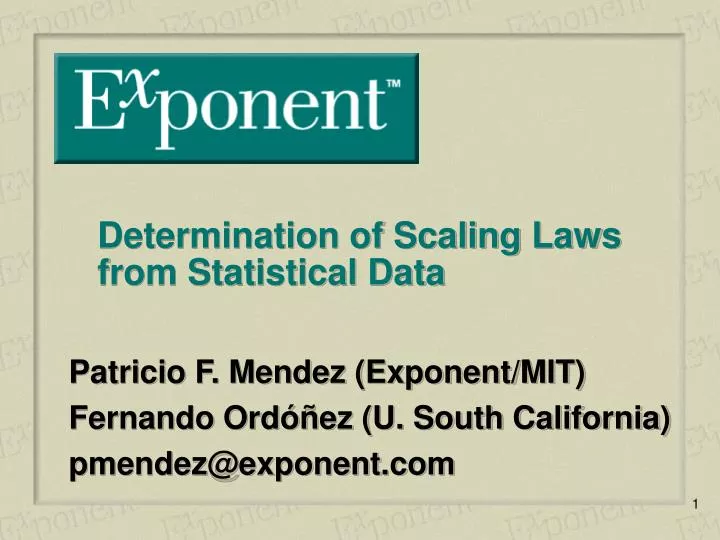 determination of scaling laws from statistical data