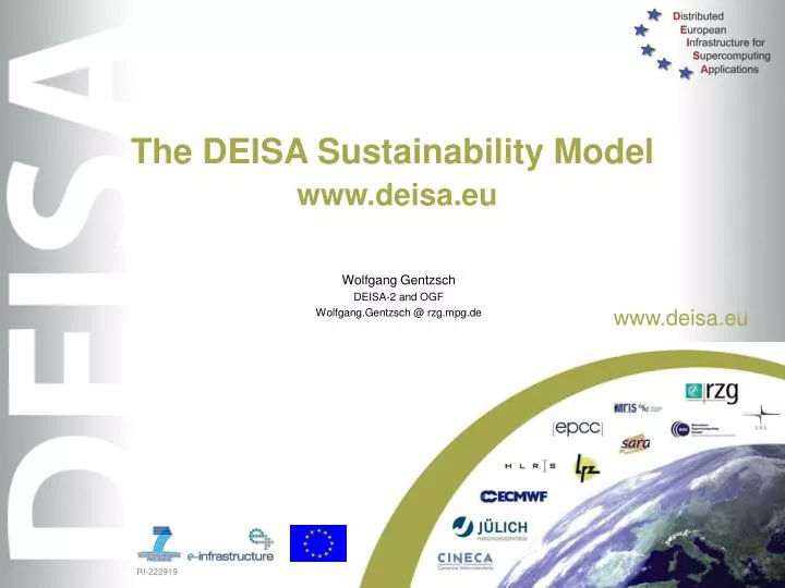 the deisa sustainability model www deisa eu