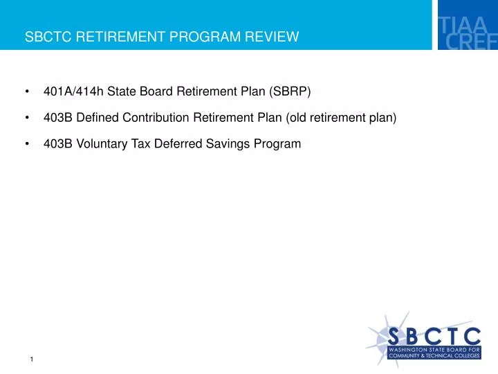 sbctc retirement program review