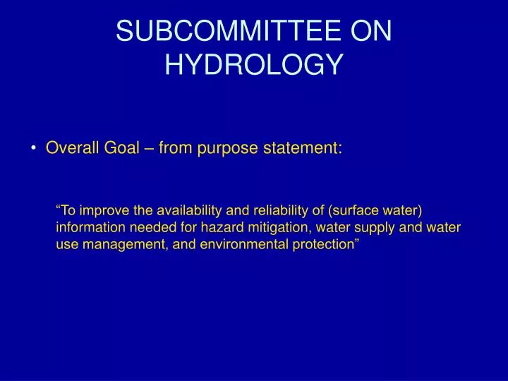 subcommittee on hydrology