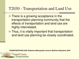 T2030 - Transportation and Land Use