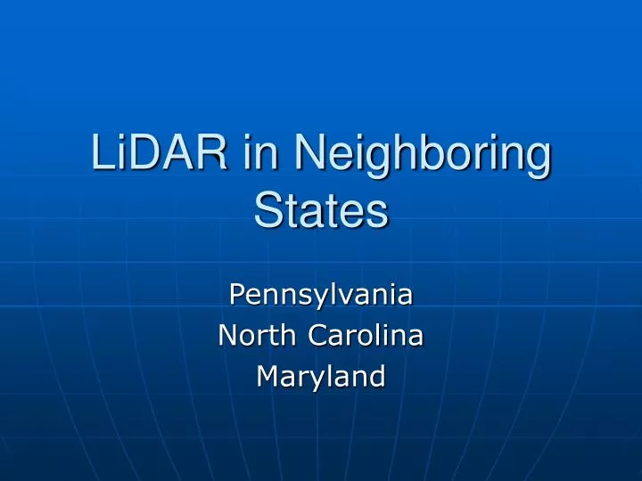 lidar in neighboring states