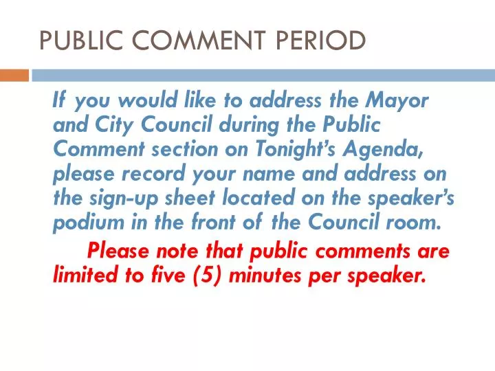 public comment period