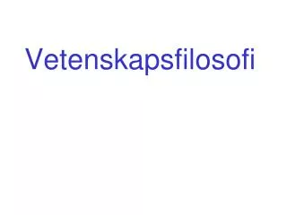 vetenskapsfilosofi