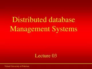 Distributed database Management Systems