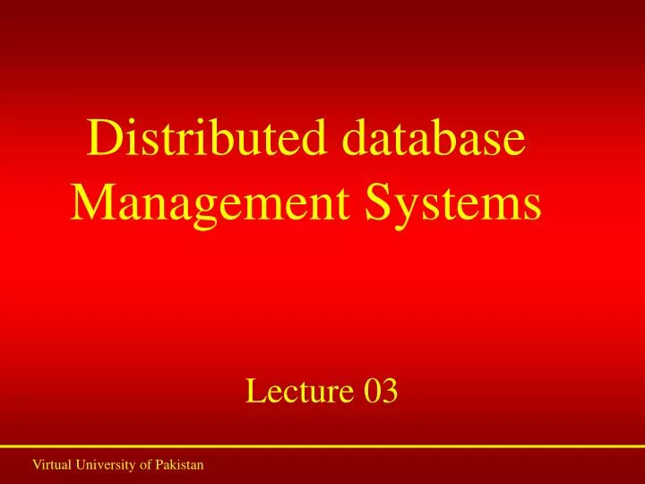 distributed database management systems