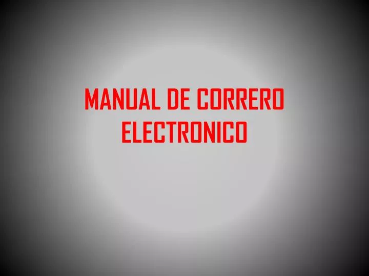 manual de correro electronico