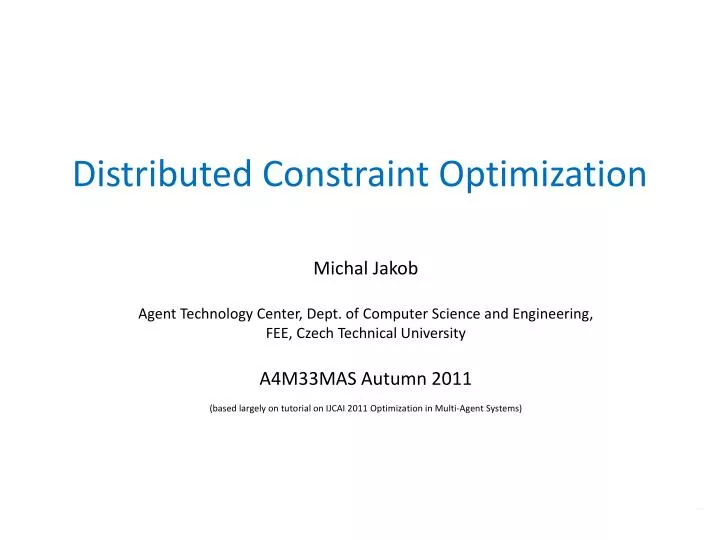 distributed constraint optimization