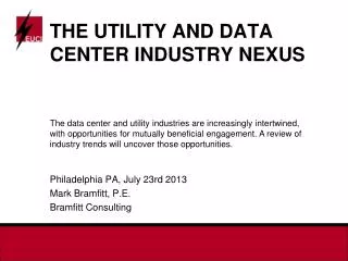 the utility and data center industry nexus