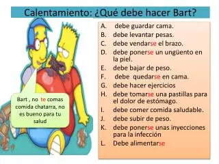 calentamiento qu debe hacer bart