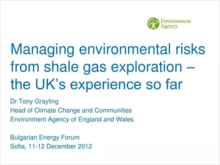 managing environmental risks from shale gas exploration the uk s experience so far