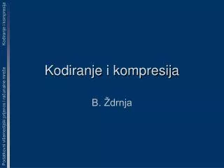 kodiranje i kompresija