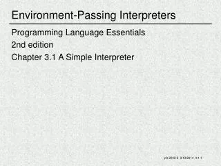 Environment-Passing Interpreters