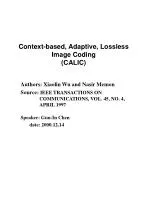 Context-based, Adaptive, Lossless Image Coding (CALIC) - slide 1