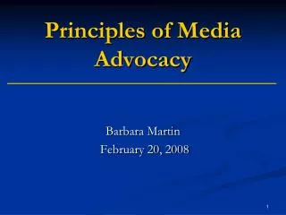 principles of media advocacy
