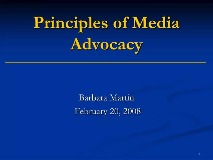 principles of media advocacy