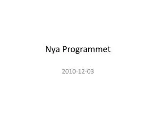 nya programmet