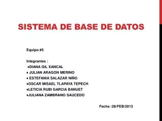 sistema de base de datos