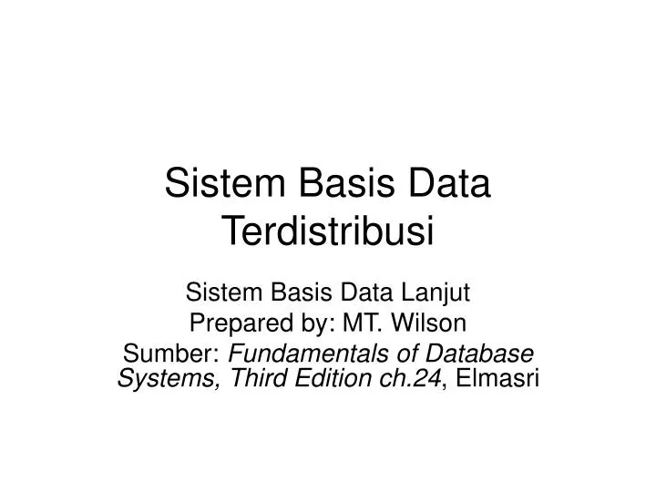 sistem basis data terdistribusi