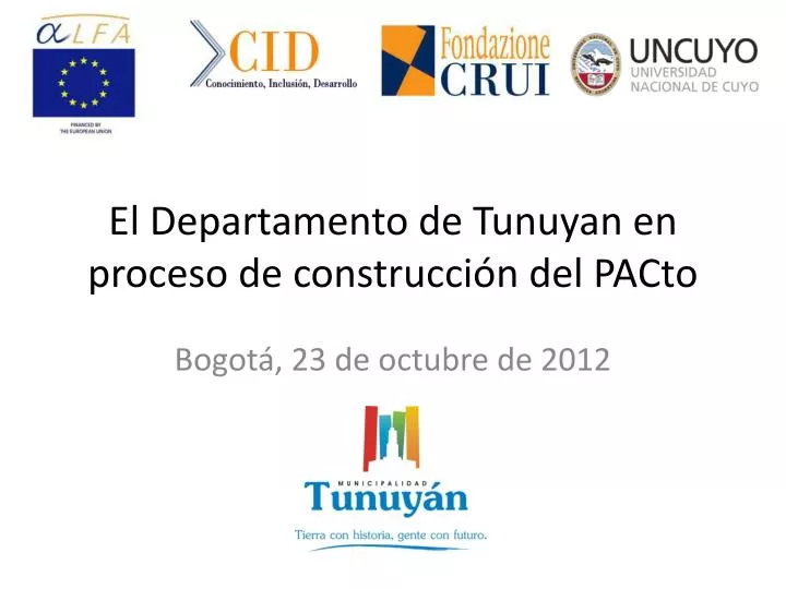 el departamento de tunuyan en proceso de construcci n del pacto