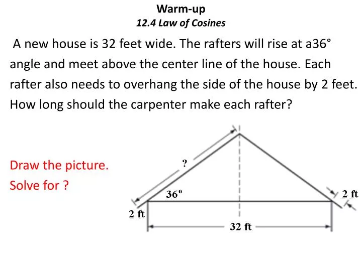 warm up 12 4 law of cosines
