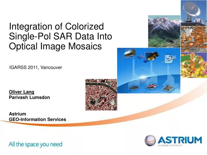 integration of colorized single pol sar data into optical image mosaics