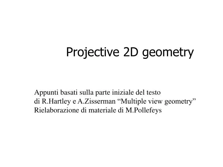 projective 2d geometry