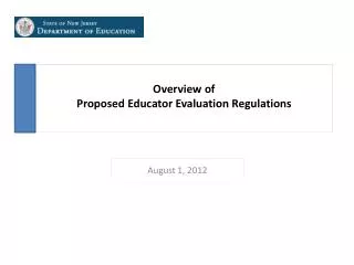 Overview of Proposed Educator Evaluation Regulations