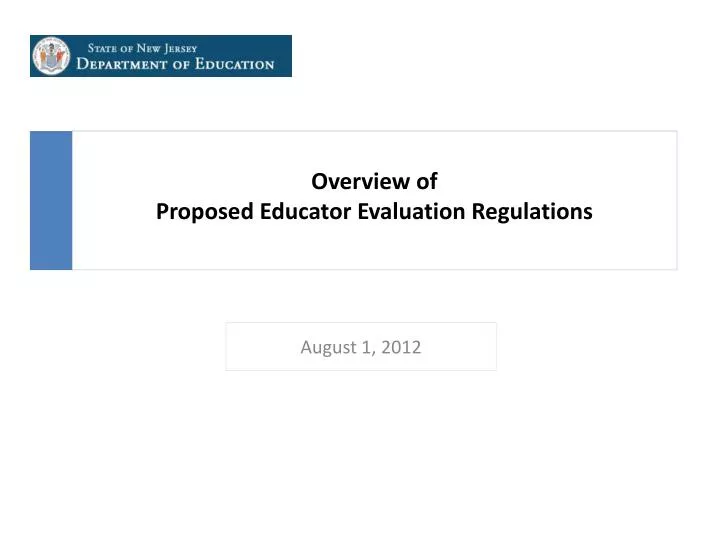 overview of proposed educator evaluation regulations