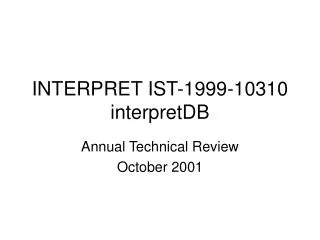 INTERPRET IST-1999-10310 interpretDB