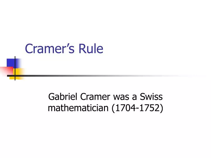 cramer s rule