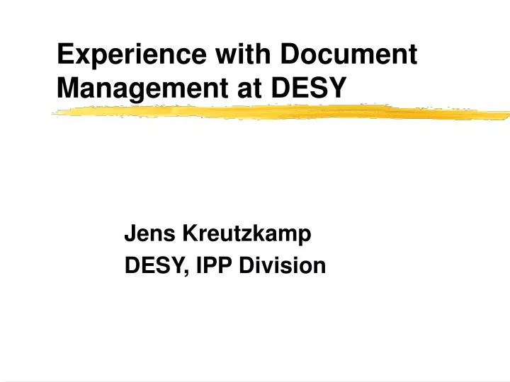 experience with document management at desy