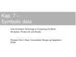 Kap. 7 – Symbolic data - slide 1