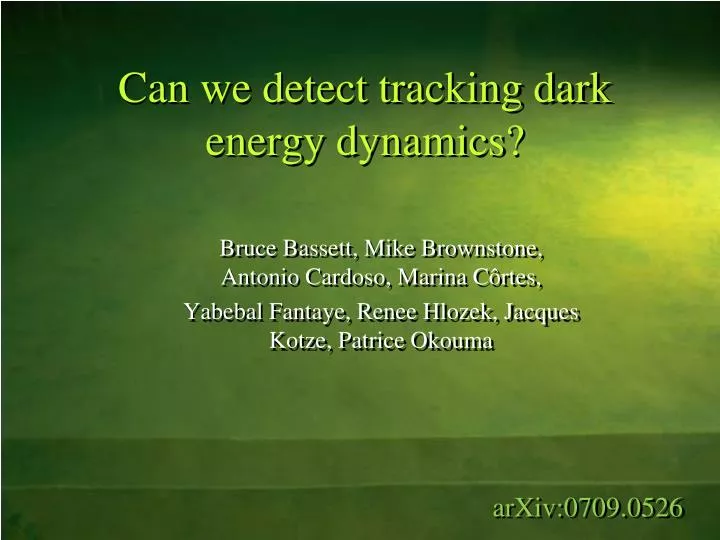 can we detect tracking dark energy dynamics