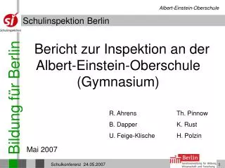 bericht zur inspektion an der albert einstein oberschule gymnasium