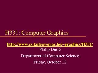 H331: Computer Graphics