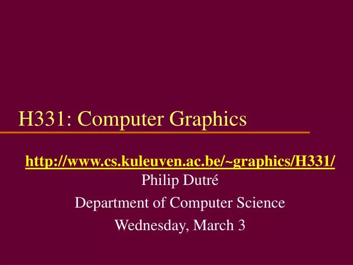 h331 computer graphics